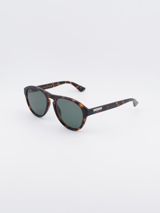 Gucci Other - Gucci GG0747S 003 Sunglasses Havana Aviator Frame, Green Lenses